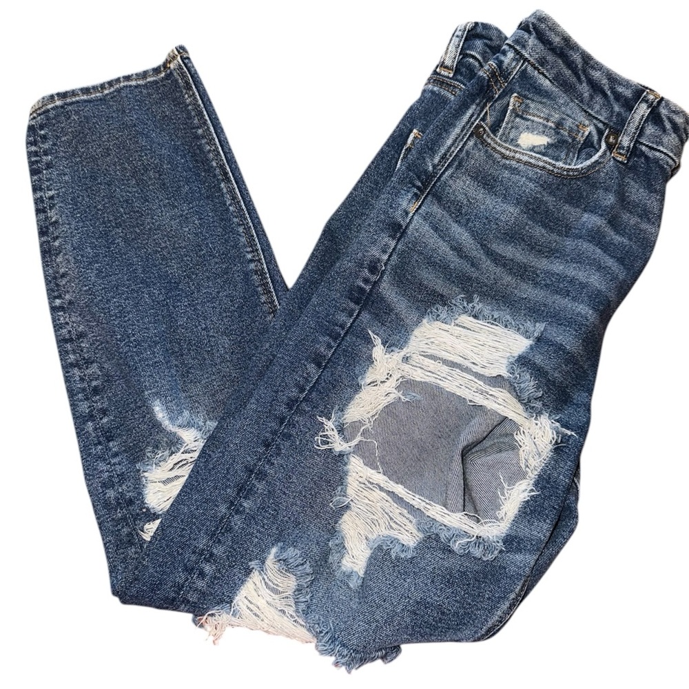 Distressed Blue Jeans